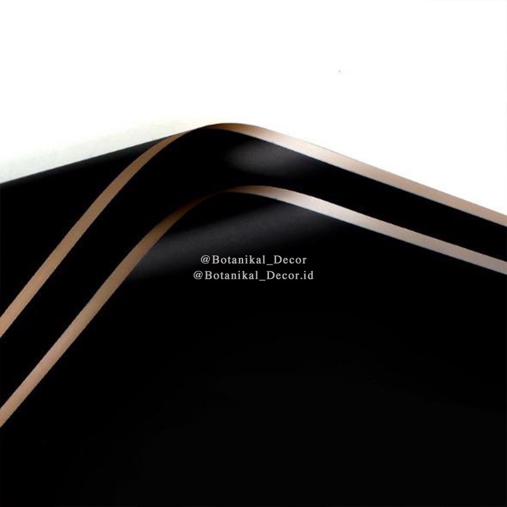 Flower Wrapping Cellophane Paper Kertas Stick Card Holder Stik Bouquet Buket Bunga Buket Bouquet Cake-BLACK