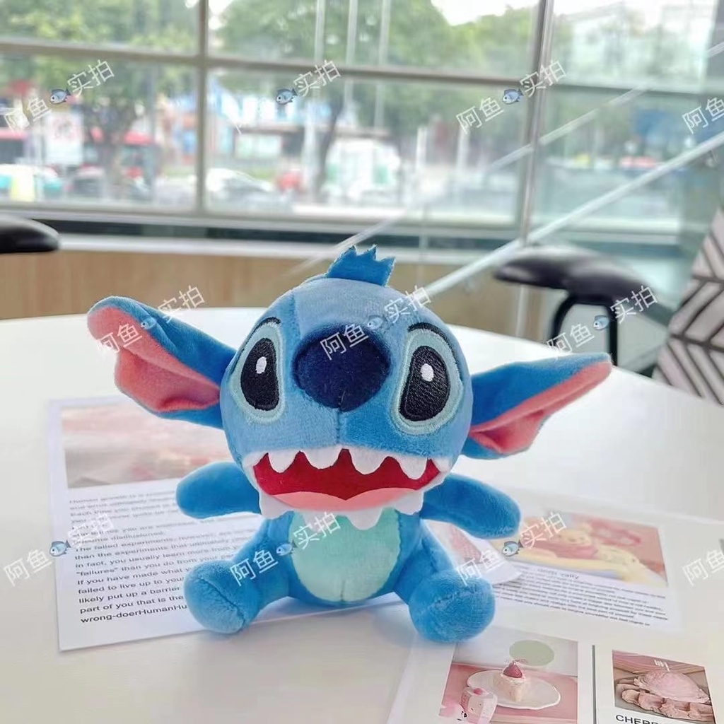 Gantungan kunci boneka stitch dekorasi tas bahan plush