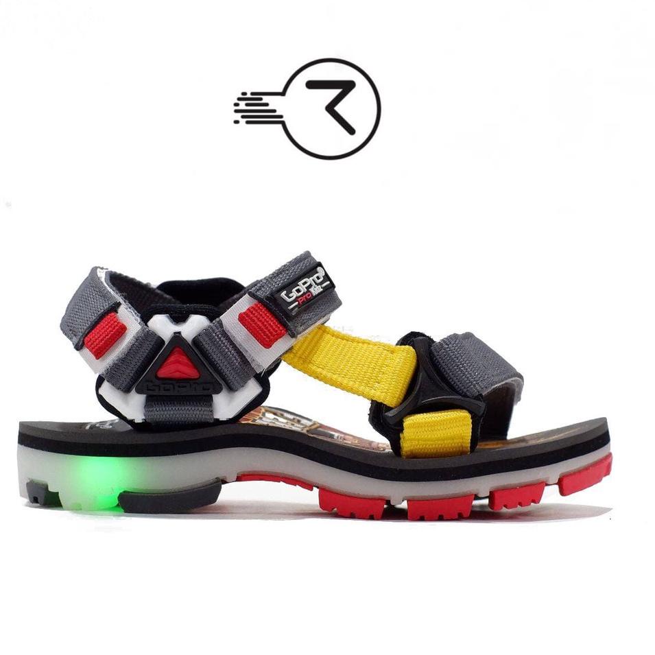 Sandal lampu anak-anak cowok sandal go-pro led cowok tk sd [TDN.18Oc22ᵀ]