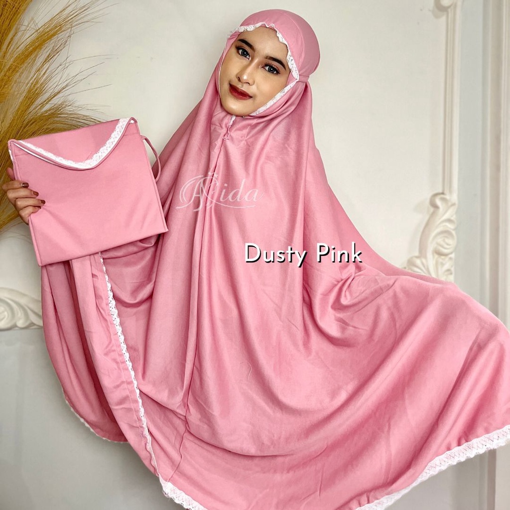 Mukena Amplop Premium Polos Renda Hijabbyaida