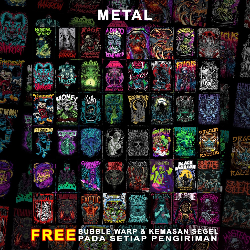 (48 PCS) Poster Dinding Aesthetic | Poster Dinding Aesthetic Metal Series