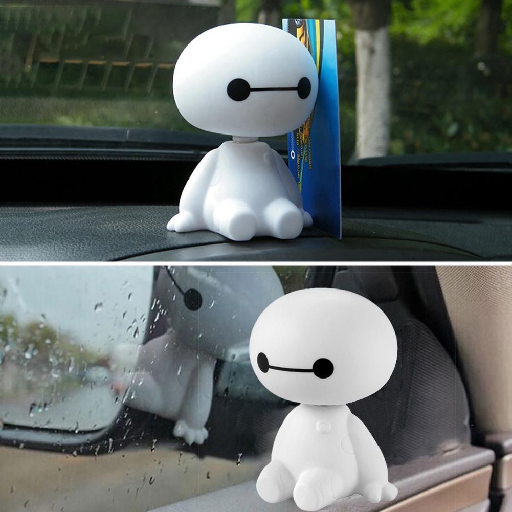 Mainan Boneka Kartun Baymax Kepala Goyang Untuk Dekorasi Dashboard Mobil