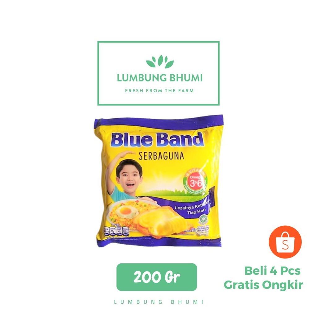 

Lumbung Bhumi - Margarin Blue Band Serbaguna 200 Gr ( Bahan Pokok )