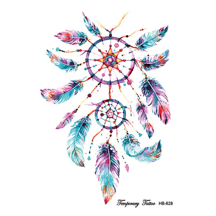 【BTI】Tato Sementara Tato Palsu Stiker Dream Catcher Warna Tahan Air Tato