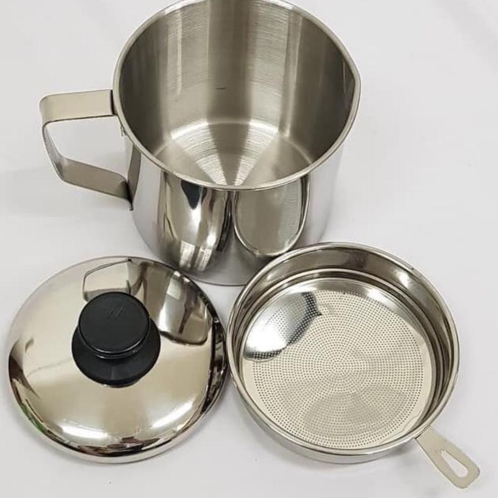 Jual Sale Beli Dapat Mini Gold Saringan Minyak Goreng Stainless Set Ltr Oil Pot