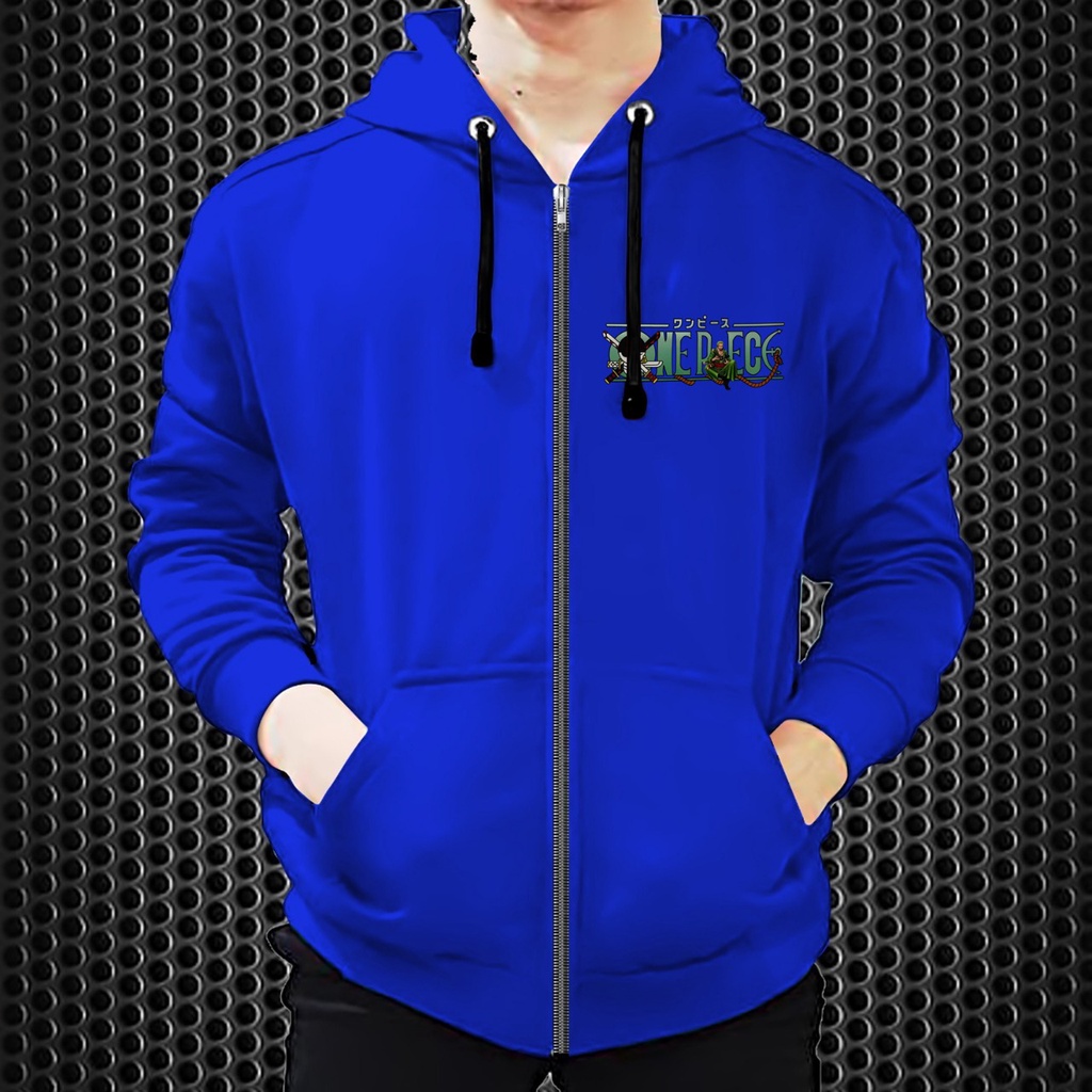 Jaket Resleting Luffy Zoro / Jaket Dewasa / Jaket Distro / Jaket Diskon Bahan Fleece