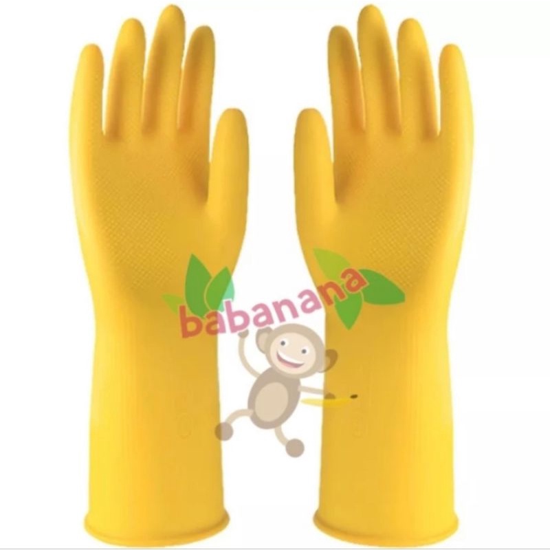 Sarung tangan latex besar cuci piring panjang wash tebal bersih karet