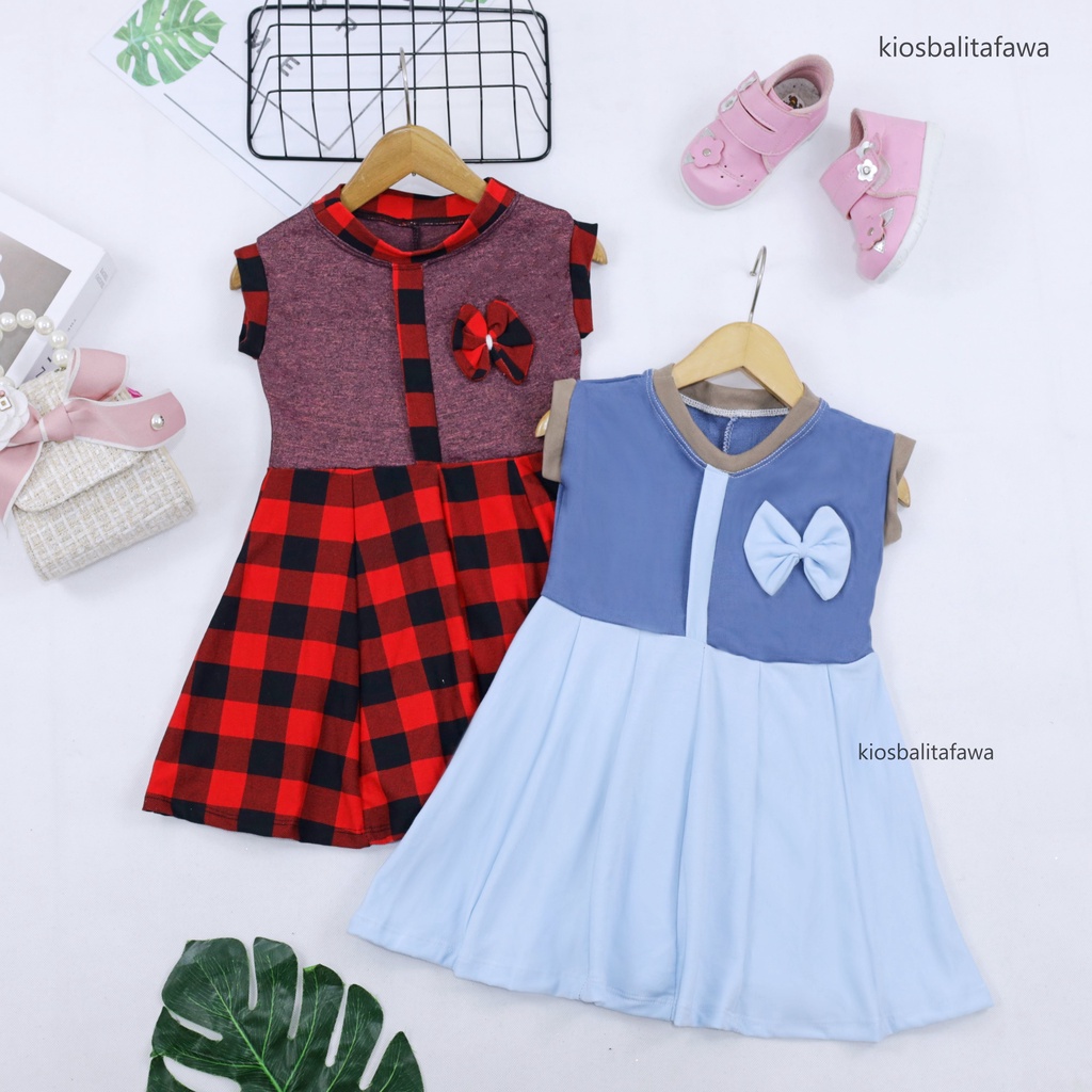Dress Bilqis size Bayi - 6 Tahun / Dres Yukensi Murah Baju Anak Perempuan Cewek Harian Gaun Import