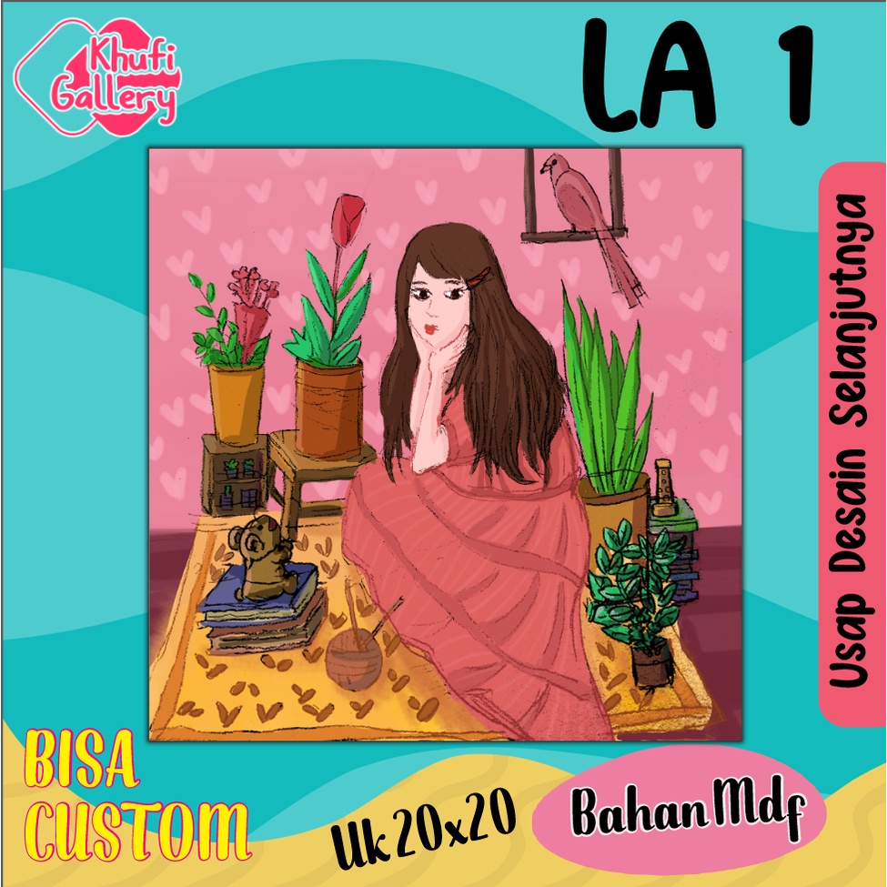 Khufi Gallery Hiasan Dinding Kamar Lukisan Wajah Wanita