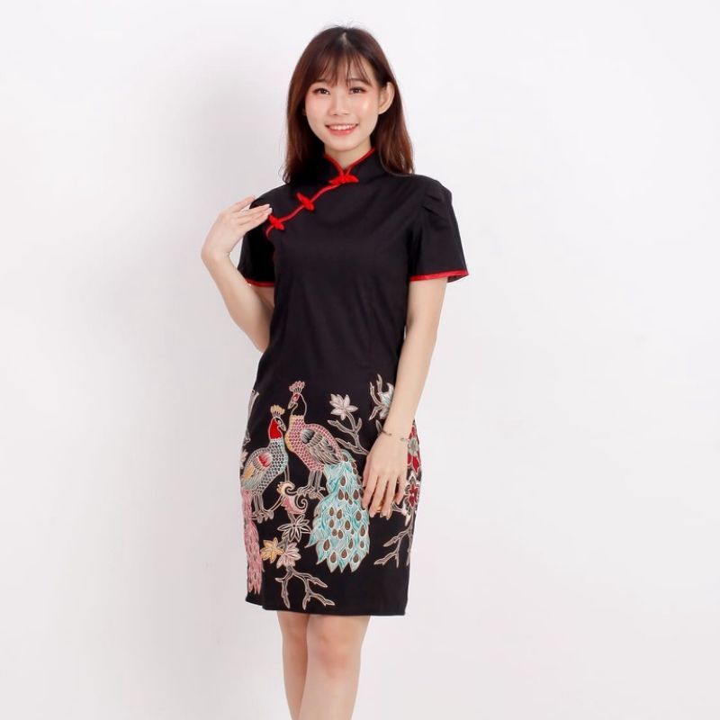 Baju batik wanita - Dress batik fashion cheongsam 032 Size XL