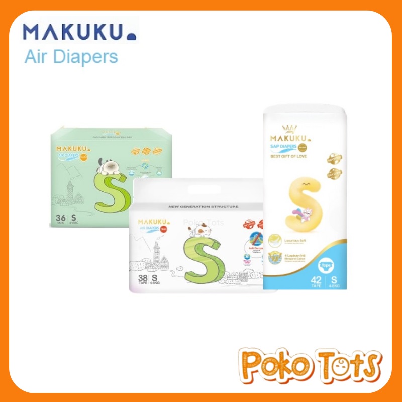 Makuku Air Diapers Tape Pro Care Slim S38/Comfort S36 Popok Bayi Perekat Anti Gumpal Newborn Baby Diaper Tape S Isi 38&amp;36pcs WHS