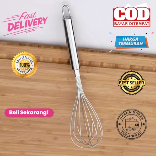 [BISA COD] PROMO Kocokan Telur Gagang Stainless Tebal Kuat Anti Karat Berkualitas Alat Pengocok Telur Kocokan Adonan Kocokan Balon Pengocok Stainless Pengaduk Whisk Murah Berkualitas