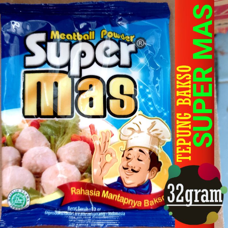 Jual Super Mas Tepung Bakso Supermas 32gr Kenyal Garing Shopee Indonesia