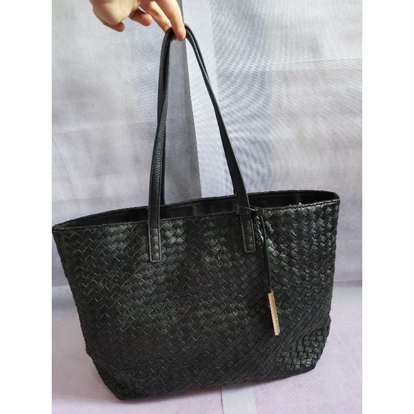 Preloved Tote bag anyam Morgan / totebag ala botega / shoulder bag fashion