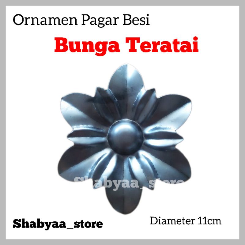 Bunga Daun teratai ornamen aksesoris pagar besi teralis