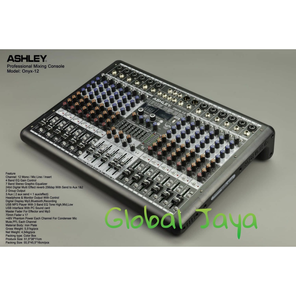 mixer audio ashley onyx 12 onyx12 12channel original