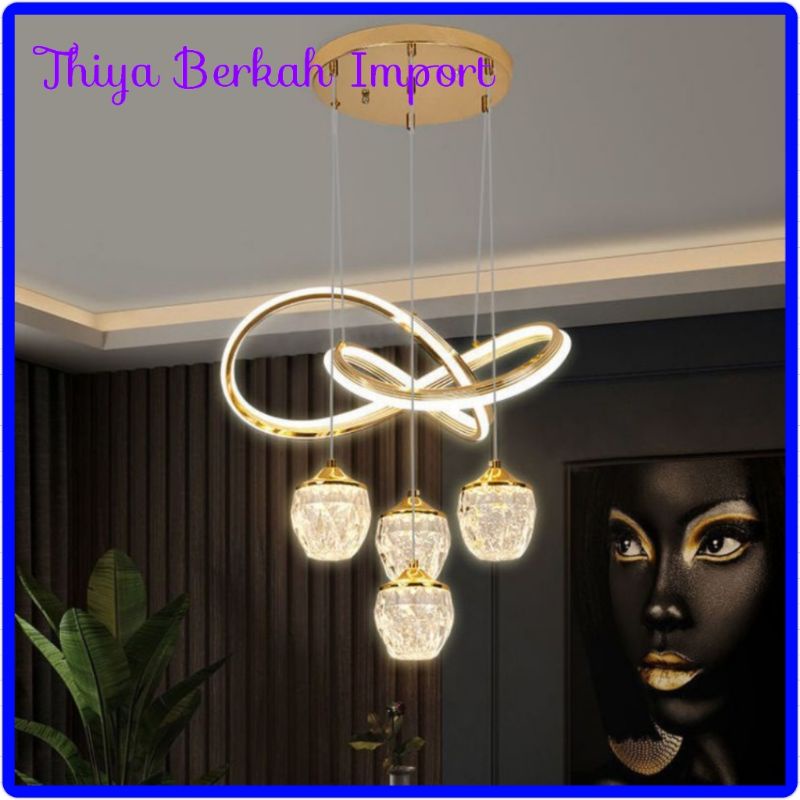Berkah Import Lampu ruang makan mewah lampu gantung empat kepala modern minimalis ruang makan rumah 
