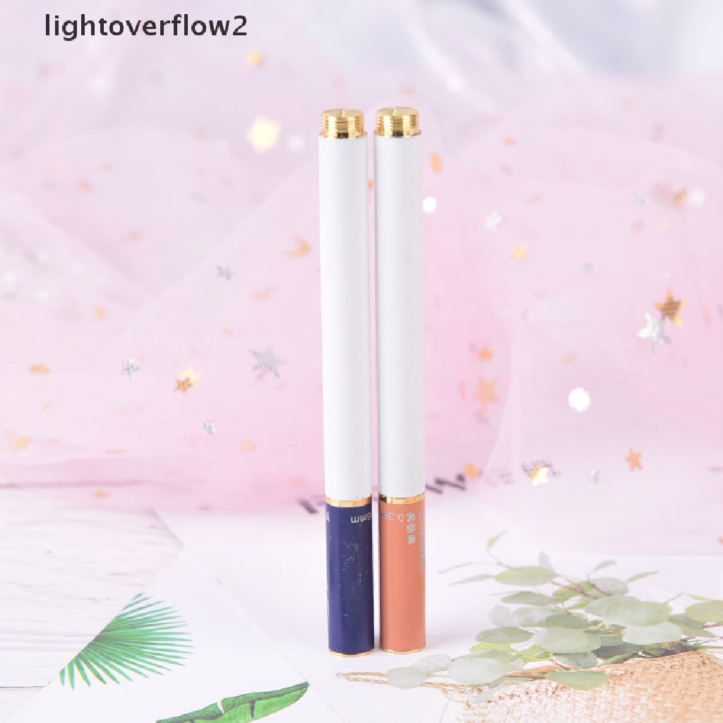 (lightoverflow2) 1pc Pulpen fountain mini 0.38mm Bahan metal Warna Acak