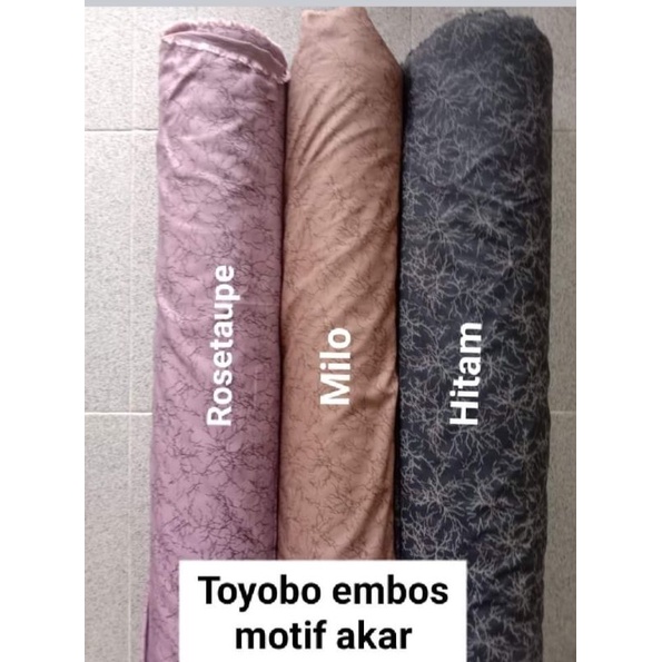 Kain katun toyobo embos motif akar, bidang 150, harga per 50 cm