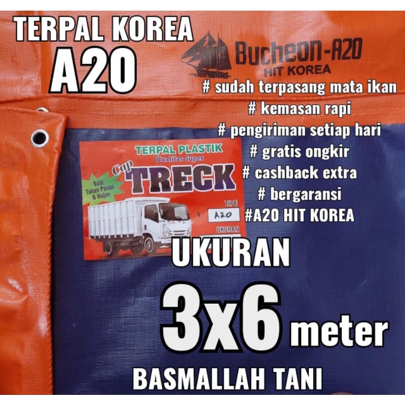 Terpal Korea A20 Ukuran 3x6 meter cap TRECK