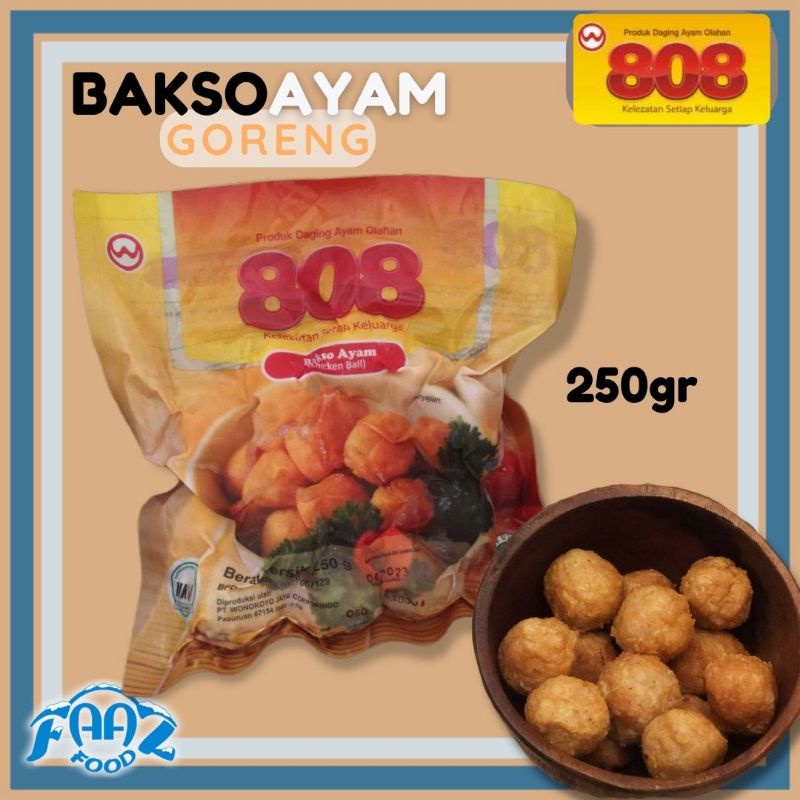 Bakso Ayam Goreng Crispy 808 250gr (Baso Ayam, Bakso Daging, Bakso Goreng, Chicken Ball, Pentol)