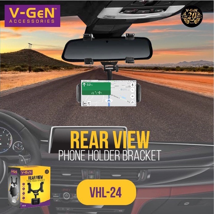 VGEN V-GeN VHL-24 View Car Phone Holder HP Mobil Clip Mirror Spion