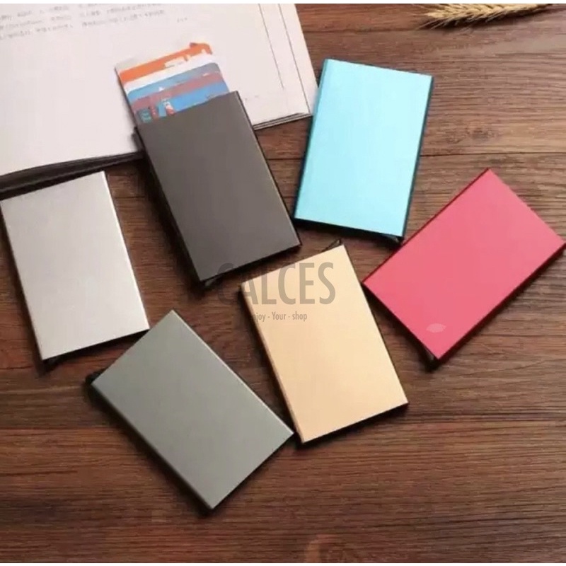 Premium RFID Block Aluminium Card Holder Auto Pop Up | Dompet Kartu Otomatis