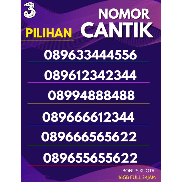 Nomor Cantik Tri Pilihan