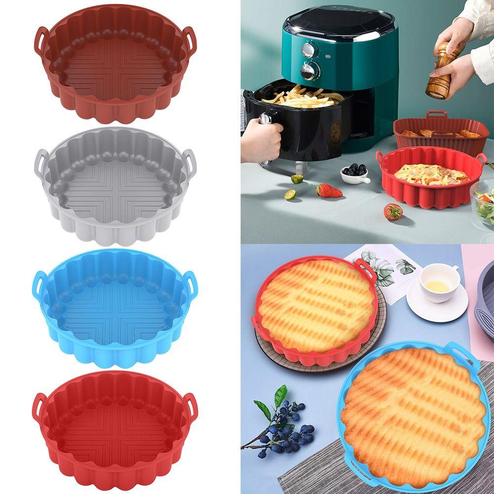 Solighter Panci Silikon Bulat Pengganti Reusable Pizza Plate AirFryer Aksesoris Baking Basket