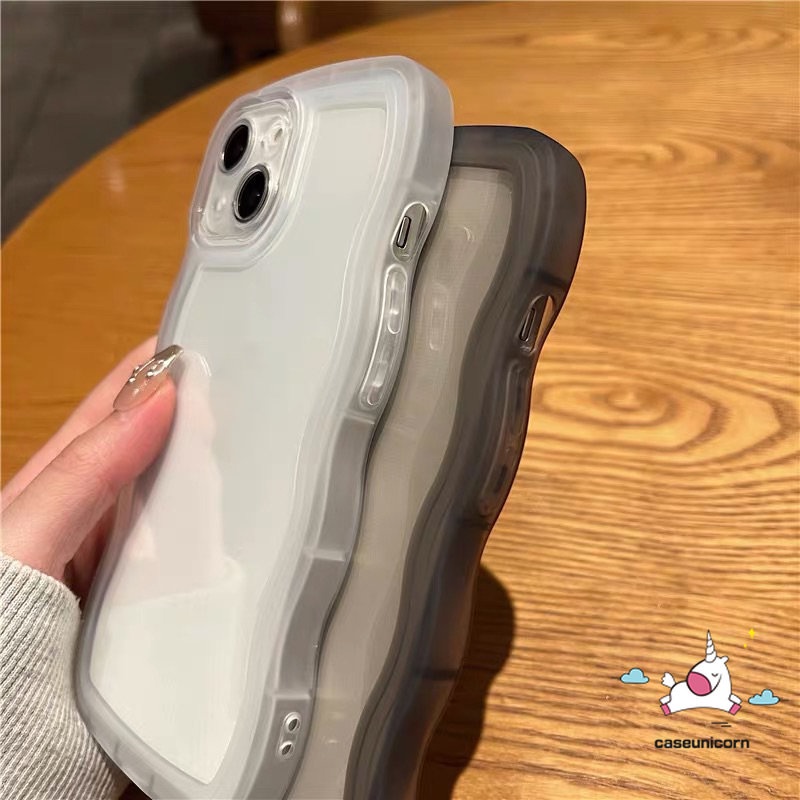 Luxury Simple Wavy Frame Case Samsung A04s A04 A12 A50 A14 A32 A04E A50s A03 A33 A21s A53 A30 A20s A23 A02s A52 A51 A03s A11 A20 A30 A52s A22 A13 A31 Lembut TPU Wave Edge Full Cover