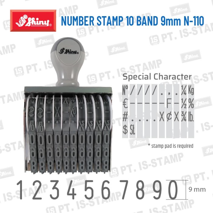 

Wow Shiny Number Stamp 10 Band 9Mm N-110 Limited