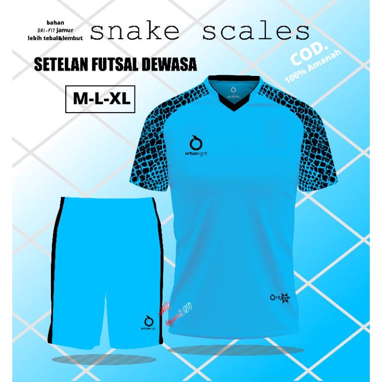 COD 1SET JERSEY BOLA  FUTSAL DEWASA MODEL TERBARU MOTIF SISIK ULAR