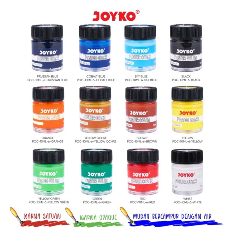 

RK Cat Poster 12 Warna Joyko Poster Colors 10 Ml