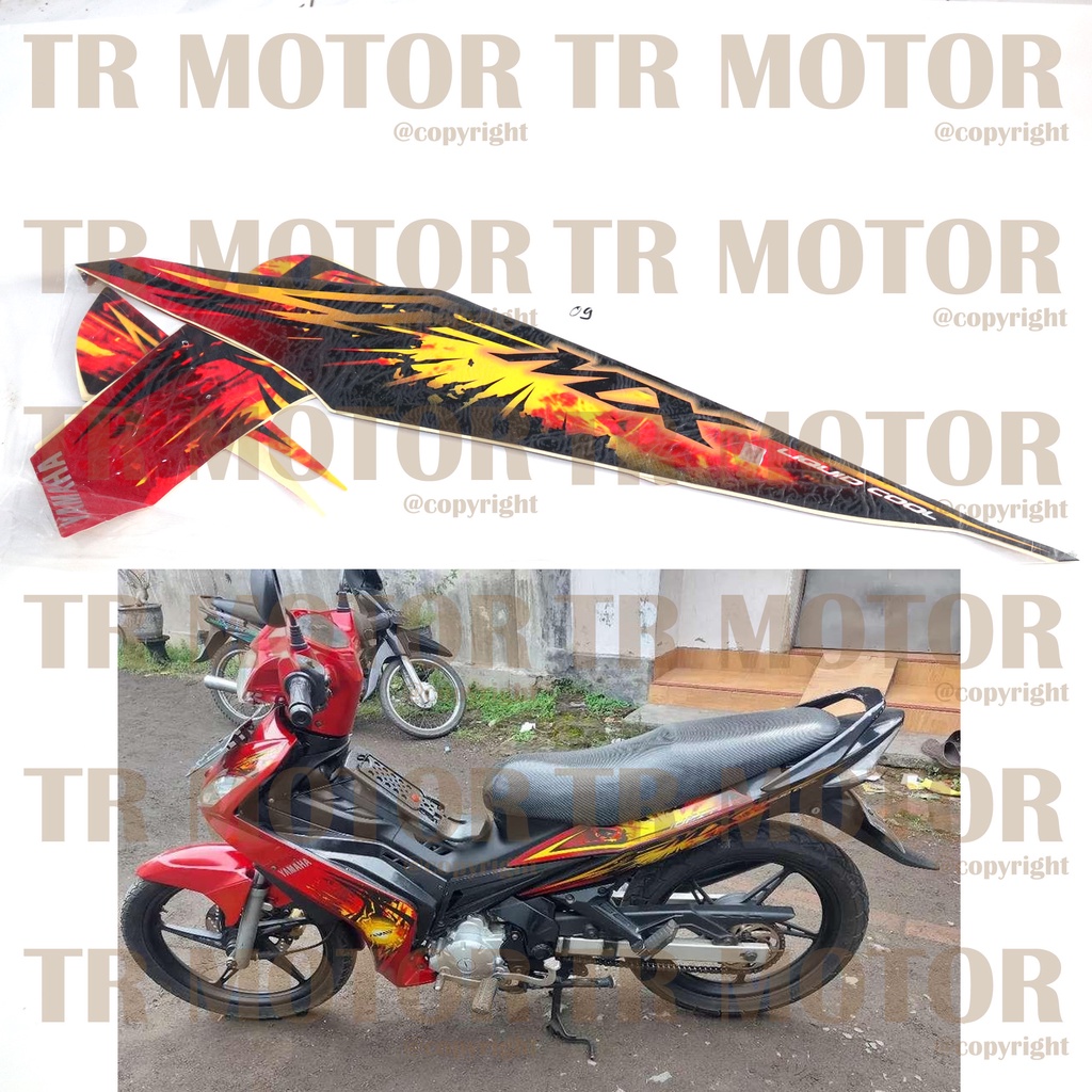 Stiker Motor Jupiter MX 2009 Sticker Striping Lis Full Set Motor