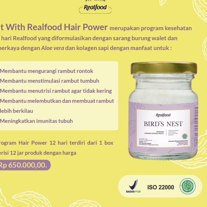 

Belanja Mantap--Realfood Hair Power ( p.12 Bonus 3 Jar ) Minuman Sarang Burung Walet Bersertifikat