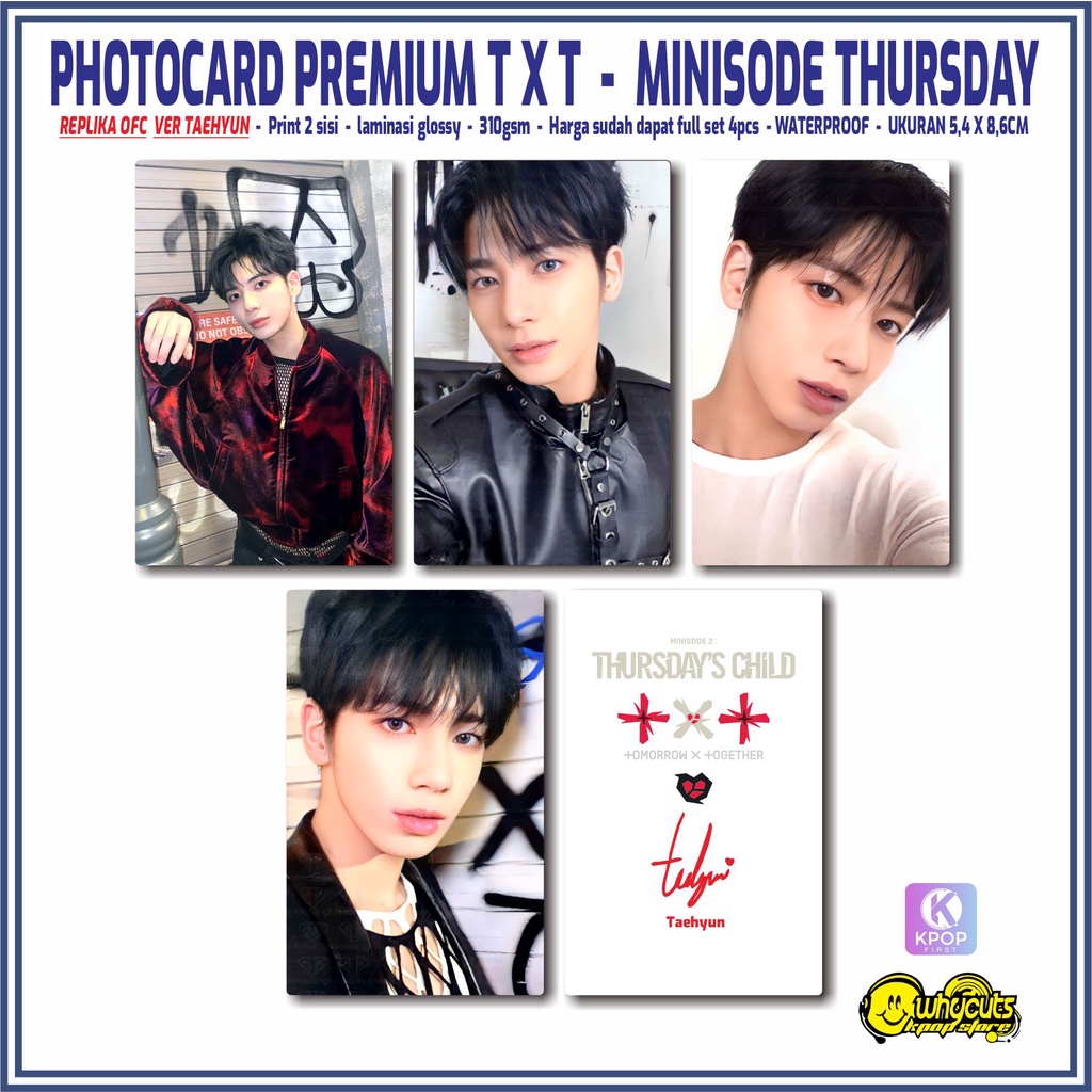 Photocard Set Replika Premium T X T Minisode Thursday / print 2 sisi glossy / anti air / 4pcs