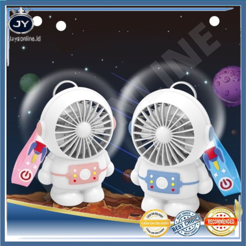 JY MF 6817 Kipas Angin Mini Astronaut Cute Fan USB Charge / Kipas Genggam Portabel Karakter Astronot