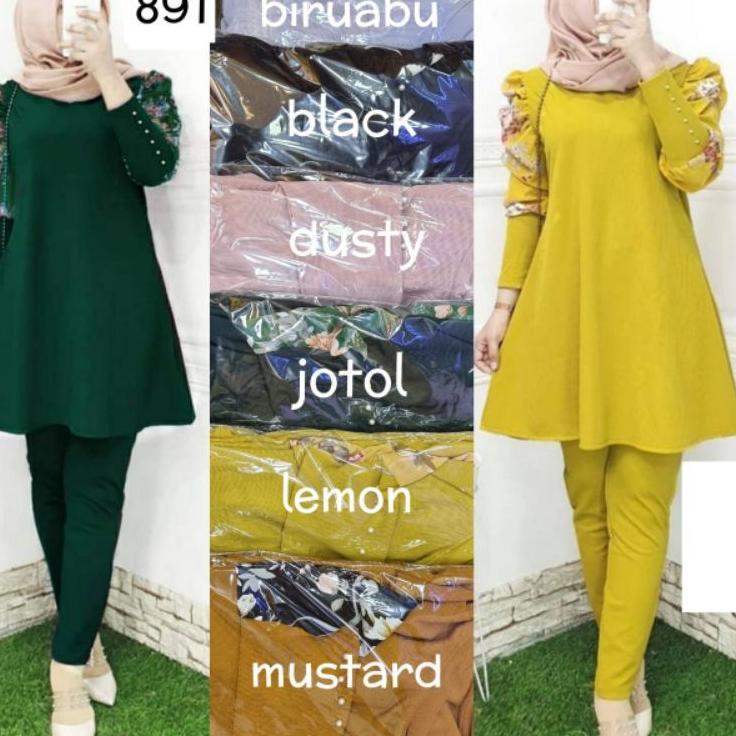 TL.18Oc22ᶜ ▪ Setelan Tunik Celana Kaos Muslimah Sonia Set by VAsli Solo