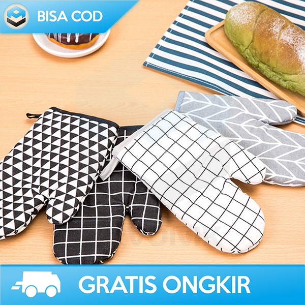 HAND GLOVE OVEN SARUNG TANGAN MASAK ANTI PANAS ANTI SLIP KATUN 1 PCS