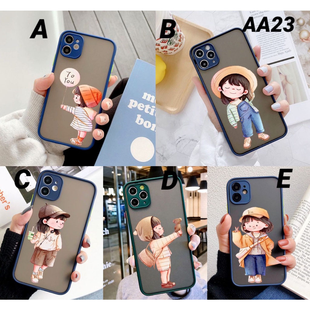 AA23 Softcase Girls Kamera for Infinix Hot 8 9 10 10s 10t 11 11s NFC 12 12i Play Note 7 Lite Pro Smart 4 5 6 6+ HD 5G