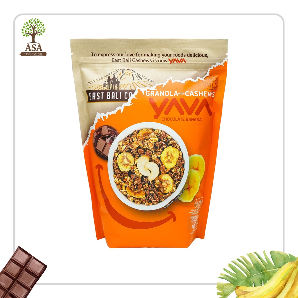 East Bali YAVA Granola with Cashews Chocolate Banana 400 gram