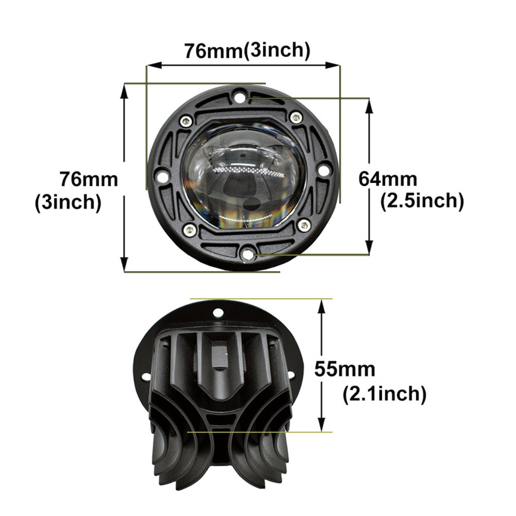 Lampu Foglamp Laser Gun LED Bumper Mobil 30W 8D Bemper Offroad ARB 3 Inch Inchi Lasergun 2 Warna Sorot Tembak