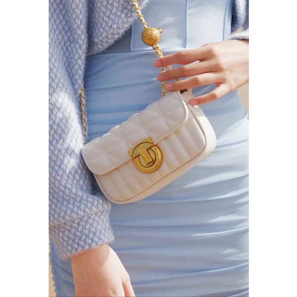 Tas Selempang Kulit Wanita Dompet Hp Cewek Rantai Luxury Mini Bag FT45 18 x 11 x 5.5 cm