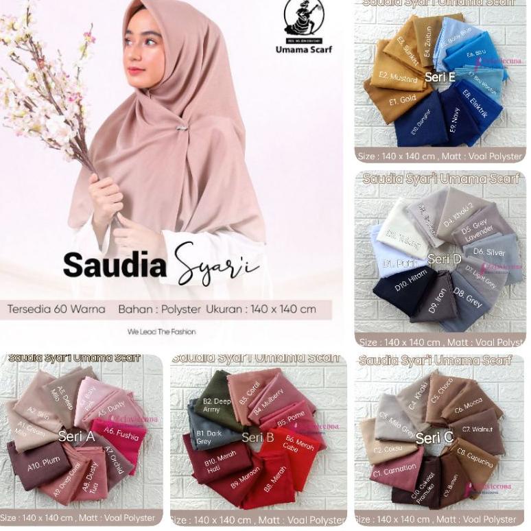 [OM.18Oc22p] Segi Empat Saudia Syari by Umama ScaJilbab Segi Empat Jumbo Syar'i bahan katun