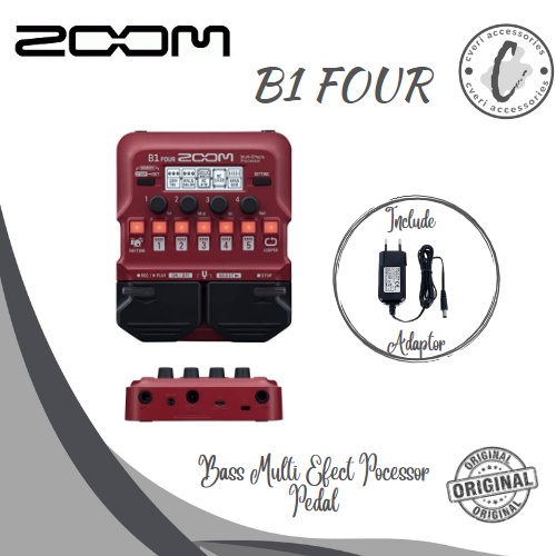 Zoom B1 Four Bass Multi Efek Processor Pedal Original Multi Efek Bass