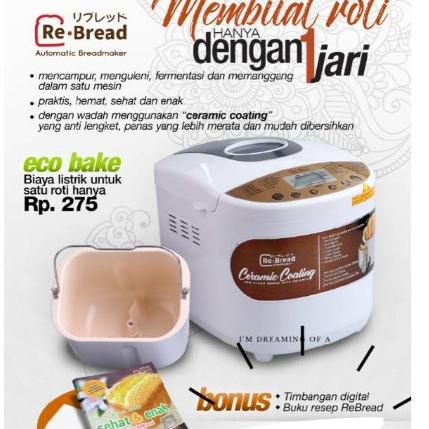 Berkualitas--RE BREAD Gold Ceramic RB250 C Alat Pembuat Roti ReBread RB BREAD