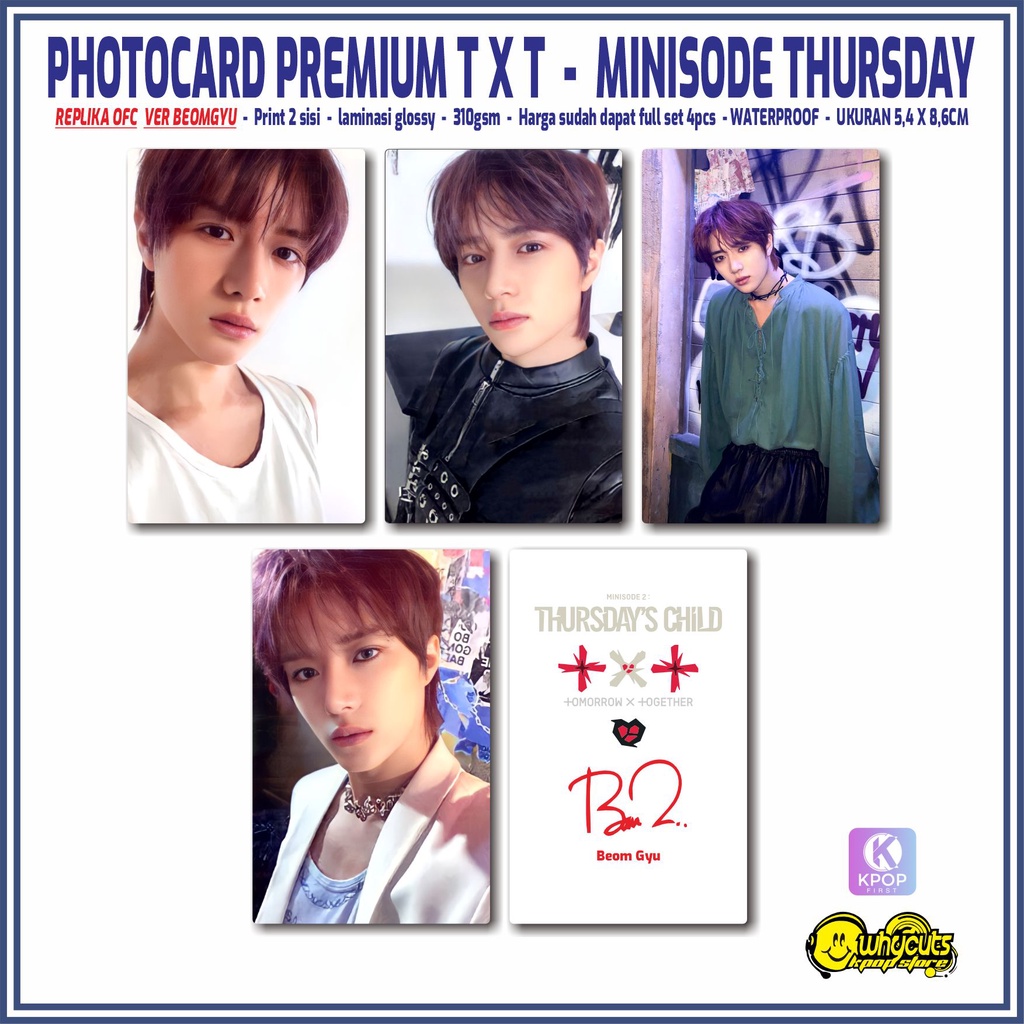 Photocard Set Replika Premium T X T Minisode Thursday / print 2 sisi glossy / anti air / 4pcs