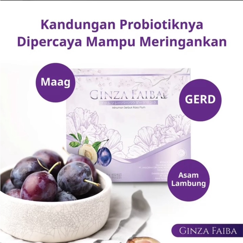 Ginzafaiba 15 Sachet Rasa Tropical Peach dan Plum Official Ginza Faiba