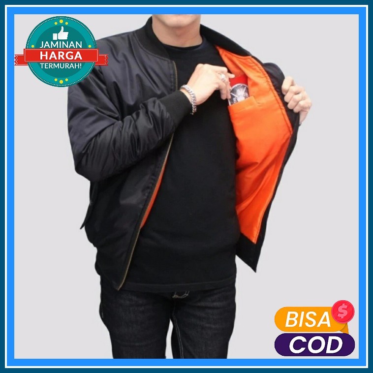 Jacket Bomber Casual Series Appung Apparel Black Original Distro Jaket Tebal Pria Jaket Pria Bomber 