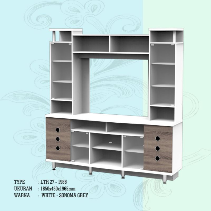 LTR 27-1988 Lemari Hias Lemari Pajang Rak TV Buffet Penyekat Minimalis (khusus wilayah palembang)